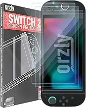 Orzly Glass Screen Protector for Nintendo Switch 2 Console 2025 Screen Size 7.9 inch 4 Pack. No Bubbles Easy Installation Anti Scratch Edition