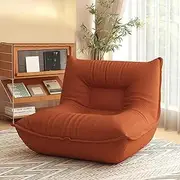 Corduroy Bean Bag Chair, Lazy Sofa Chair Floor Bed Lounge Giant Bean Bag Chairs Soft Cozy Skin-Friendly for Adult Kids Living Room Bedroom (Orange)
