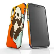 For iPhone XR Case Armoured Tough Cover,Panda's Toilet