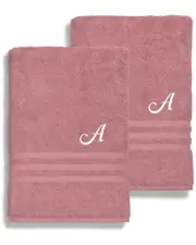 Linum Home Textiles 100% Turkish Cotton Personalized 2pc Denzi Bath Towel Set