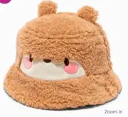 Claire’s Club Sherpa Brown Pink Cozy Plush Chipmunk Bucket Hat Valentine’s Day