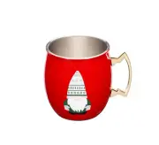 CAMBRIDGE MUG SCANDINAVIAN GNOME RED STAINLESS STEEL MOSCOW MULE XMAS 20 OZ NEW