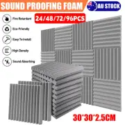 24-96pcs Studio Foam Panels Sound Absorbtion Proofing Panels Wedge 30x30x2.5cm