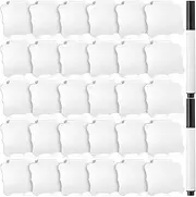 Haskoss Label Clips Basket Clip On Label White Label Holdera 32 Pieces Basket Labels Clips and Pens Set Includes 32 Pieces Kitchen Clip Label Holder and 2 Pieces Chalk (White)