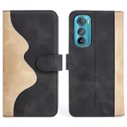 For Motorola Edge 30 5G Splicing Design Phone Cover PU Leather + TPU Full Protection Wallet Case