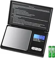 AMIR Digital Scientific Scale, 100g 0.01g/ 0.001oz Pocket Scale, Electronic Smart Scale with 7 Units, LCD Backlit Display, Tare Function, Auto Off, Stainless Steel & Slim Design (Battery Included)