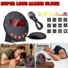 Loud Vibrating Alarm Clock Bed Shaker LED Display USB Charging Heavy Sleepers