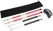 Abaodam 1 Set Foot Bell Set Drums Kit Metal Half Moon Tambourine Drum Stick Percussion Drum Wire Drum Brush Drum Brush Kit Drum Kit Drum Drumstick Kit Multipurpose Roller Brush Bamboo