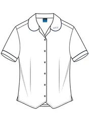 Snr SS White Blouse With Rust Piping And Emb