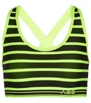 [Adam Selman Sport] Adam Selman Sport Striped cross-back sports bra AU 8 black