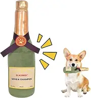 Squeaky Dog Toy, Dog Plush Chew Toy, Stuffed Dog Toy Soft Champagne Bottle 31 cm, Interactive Toy for Large, Medium and Small Dogs