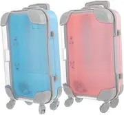[BESTYASH] 2pcs Box Mini Trolley Case False Eyelashes Boxes Mini Candy Boxes Eyelash Holder Organizer Portable Lash Containers Mini Luggage Lash Containers Empty Lash Travel Boxes Plastic