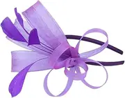 [Ipetboom] Elegant Women's Headband Tea Party Fascinator Hat Artificial Vintage Style Headpiece for Women Purple