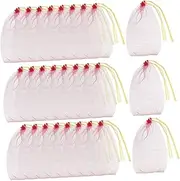 HOMOCONO 50pcs Mesh Bag Woven Bag Reusable Produce Bags Washable Potato Bags Shellfish Clam Mesh Bags Vegetable and Fruit Fresh Bag Mesh Pouch Harvesting Bag Mesh Drawstring Bag Salad Bag