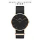 Daniel Wellington 手錶 Classic Cornwall 40mm寂靜黑織紋錶-兩色任選(DW00100148 DW00100149)/ 玫瑰金框