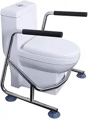 Toilet Safety Frame, Toilet Support Frame Free Standing Support Safety Rails Bathroom Handrail Grab Bar Rail Surround Mobility Aid for Elderly, Disabled, Handicapped Toilet Rails