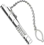 [HAMKVBPR] Men's Tie Clips Tie Clip Silver Men's Lapel Clip Cufflinks Bow Tie for Business Wedding