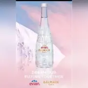 Designer Balmain EVIAN Water Paris collectible Glass New Sealed bottle France