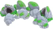 Abaodam 8pcs Miniature Resin Rocks for Terrarium Garden Accessories Realistic Imitation Moss Stones for Decor for Micro Landscape Decoration