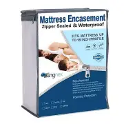 Zippered Split California King Mattress Protector for Adjustable Beds Waterpr...