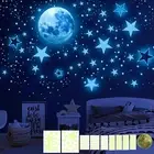 1173 Pcs Blue Light Stars Fluorescent Stars for Ceiling, Glow-In-The-Dark Moo...