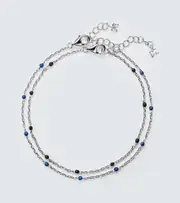 [Mateo] Mateo Set of 2 sterling silver and enamel chain bracelets One Size silver