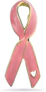 [Bling Jewelry] Cancer Awareness Ribbon Brooch Pin - Silver Pink Purple Enamel - Symbol of Support and Survival - Silver Gold Plated Accent - Thoughtful Jewelry for Women