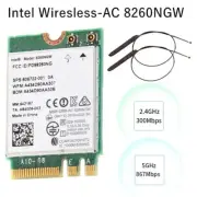 Intel Wireless-AC 8260NGW M.2 NGFF Dual Band WiFi Bluetooth Card with Antenna PC
