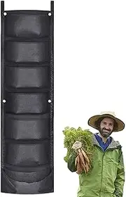 Jubepk Vertical Garden Planter, 7-Pocket Breathable Wall Rack, Leak-Proof Design, Ideal for Indoor & Outdoor Use, Ideal for Patio, Balcony and Garden Planting, Gray