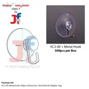 Suction Cup Transparent with Metal Hook SUC2-40mm (500PCS)