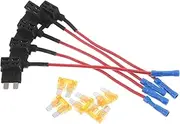 COMPUKAS 5pcs Atc Blade Fuse Tap Adapter Kit Compatible with Automotive Trucks Boats Durable Electrical Circuit Fuse Holder for Reliable Automotive Electrical Systems