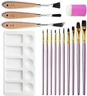 Oil Painting Tool 15-Piece Set Special-Shaped Scraper Palette Sponge Seal Wooden Tip Flat Round Water Chalk
