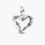 *BRAND NEW* Pandora Sterling Silver Wire Heart Medallion Dangle Charm 793449C00