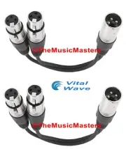 2X Pro Sound XLR Splitter Audio Cable (M) to 2 XLR(F) Amp Mic Wire Adapter VWLTW
