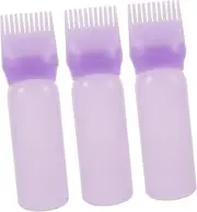 Homoyoyo 3pcs Hair Oil Applicator Bottle Comb Applicator Graduated Scale for Hair Coloring Dying Oiling Easy Squeeze Design for Scalp Care and Styling