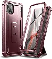 Dexnor for Apple iPhone 14 Plus Case, [Built in Screen Protector and Kickstand] Heavy Duty Military Grade Protection Shockproof Protective Cover for Apple iPhone 14 Plus - Red