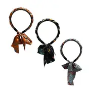Chains patterned satin headband with Long Scarf Headband Scarf Hair Accessories