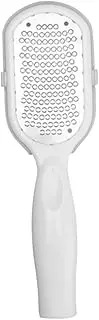 Stainless Steel Foot Callus Remover Scrubber with Protective Lid Ergonomic Handle Tool for Smooth Feet Care White