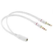 3.5Mm Female To 2 Male Adapter Cable Ivory White Cables & Adapters