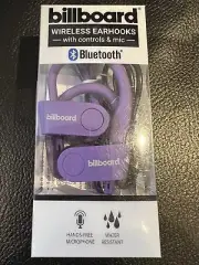 Billboard wireless ear hooks with controls And Mic also waterproof Purple BB2425