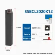 SSBCL2020K12 75° CNC Lathe Tool Indexable Carbide Turning Tool Holder For SCMT12