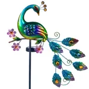 Peacock Solar Lights Outdoor Metal Solar Garden Lights Solar Pathway Lights O...
