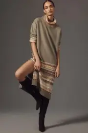 Daily Practice Sweater Dress Small Midi Removable Turtleneck Anthropologie NEW
