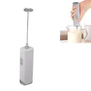 (Milky White) Electric Frother Mini Handheld Wireless Blender Small Household