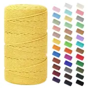 Macrame Cord 3mm x 220Yards 656Feet Natural Cotton Macrame Rope - 4 Strands T...