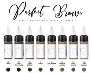 Nuva Colors EYEBROW INK 8-Pack Set 1/2-oz Permanent Makeup Pigment PMU Supplies