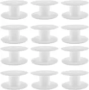 12pcs 69mm Plastic Spool White Bobbin Empty Spools for Ribbon Beading String Wire Bobbin Cord Ropes
