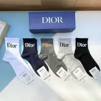 在飛比找蝦皮購物優惠-配包裝【一盒五雙】歐美大牌Dior迪奧好看到爆炸歐美大牌中筒