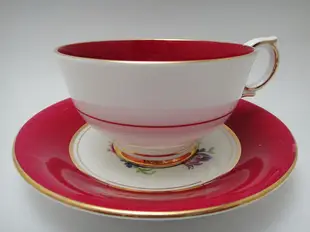 【timekeeper】 英國絕版名瓷Windsor溫莎赭紅色咖啡杯+盤(免運)