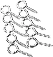 Zerodeko 10Pcs Screw Eye Metal for Crafts Sturdy Self Tapping Cable Fixing Hooks for Wire Applications
